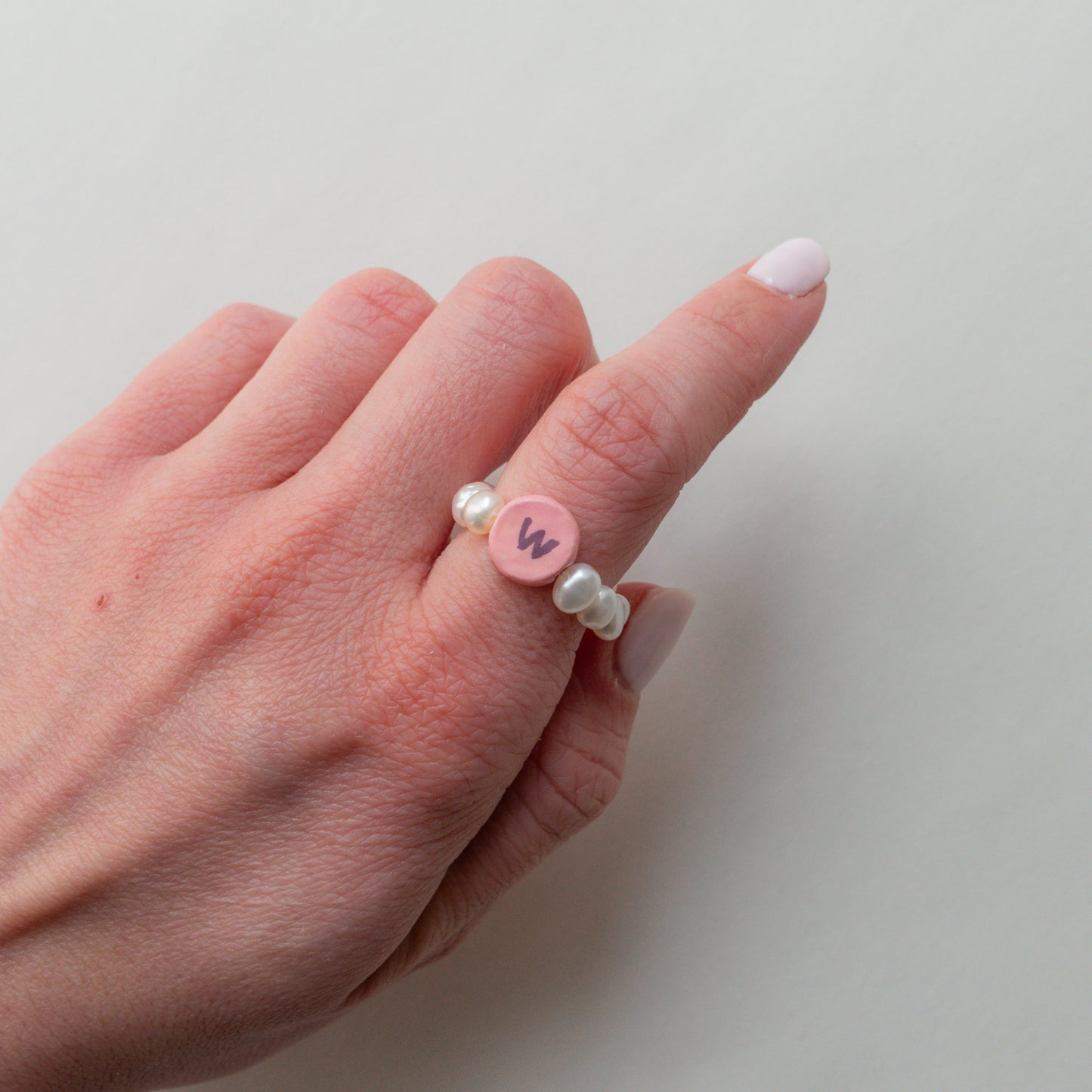 Pearl Ring - With Initial