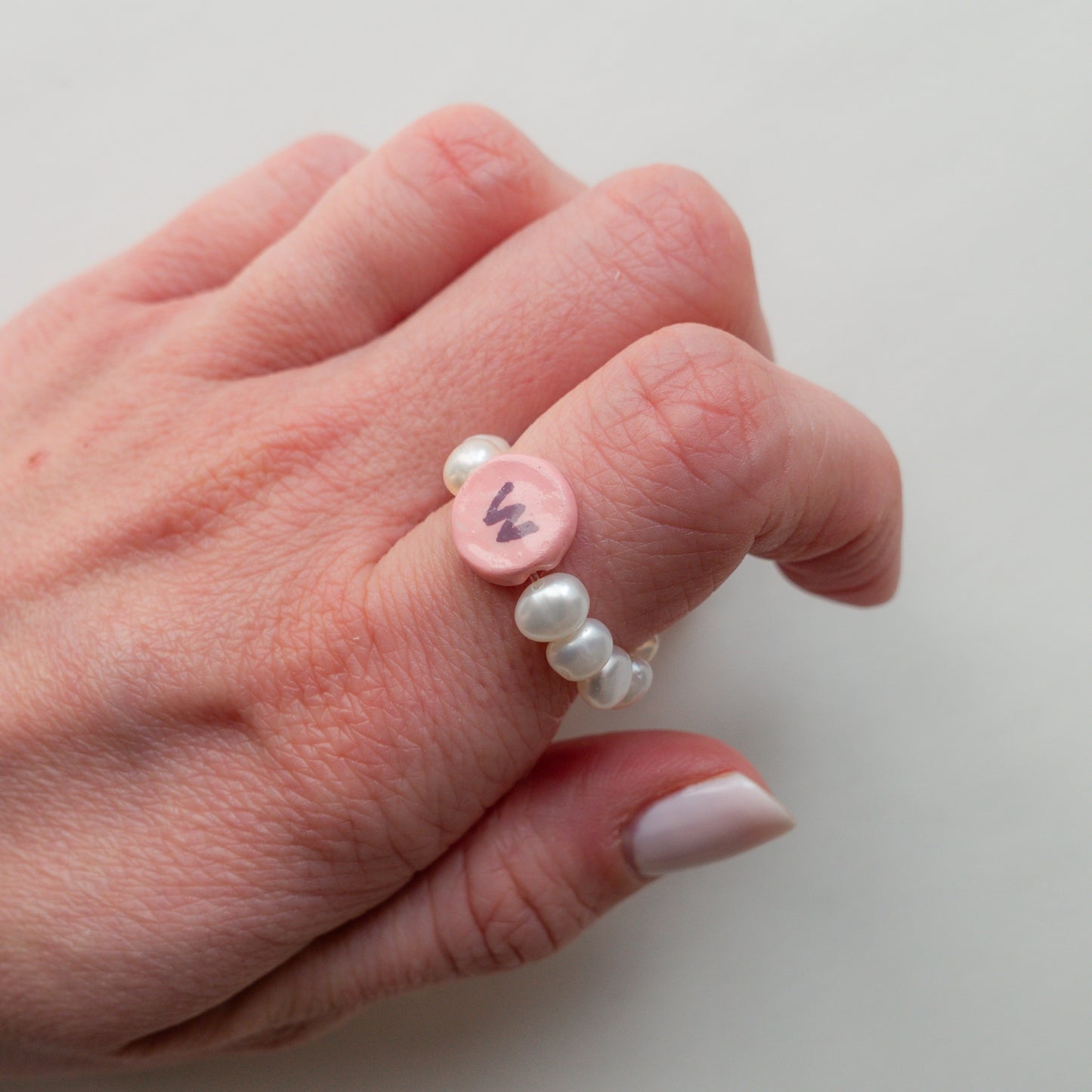 Pearl Ring - With Initial