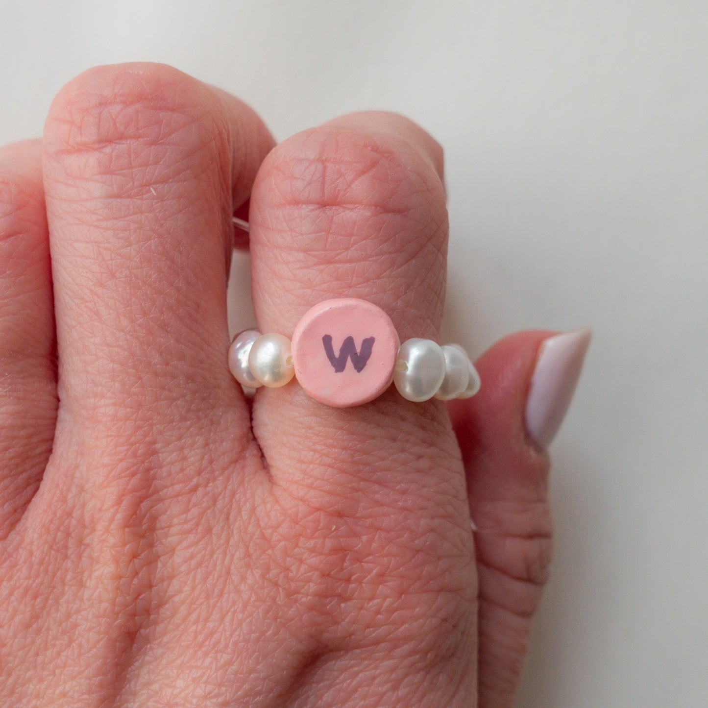 Pearl Ring - With Initial