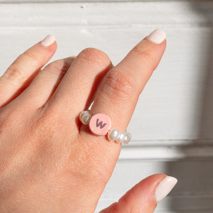 Pearl Ring - With Initial