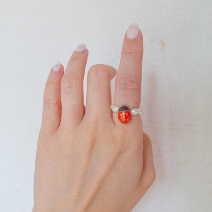 Pearl Ring - Ladybug