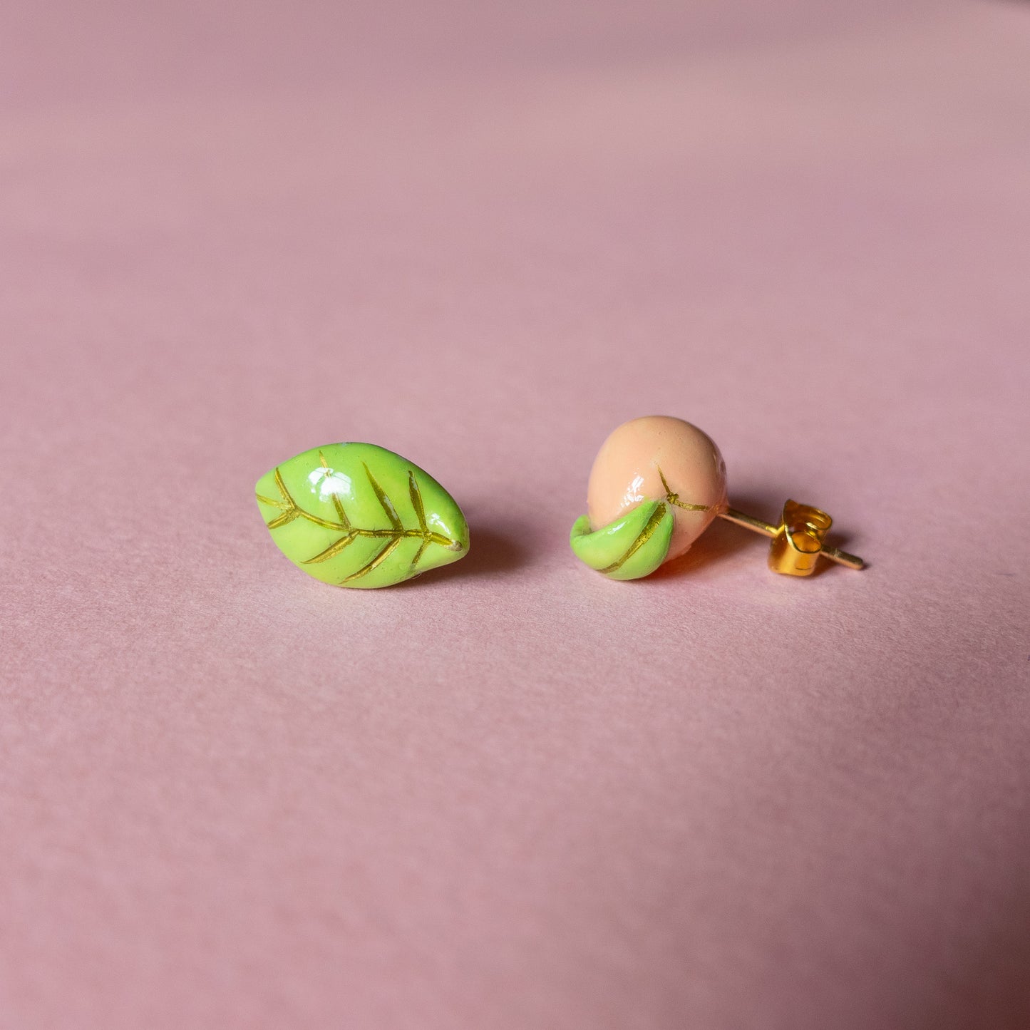 Sweet Earrings - Orange and Leaf