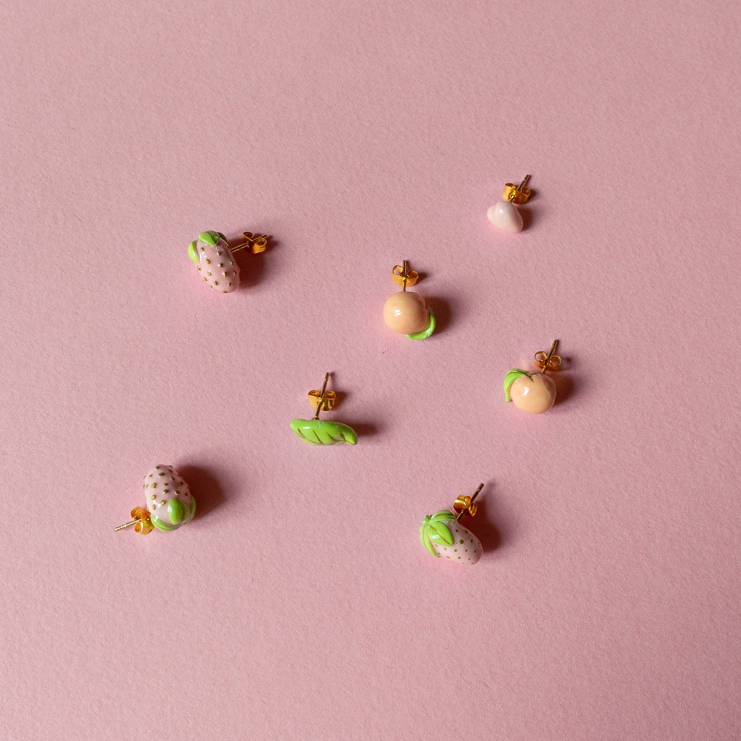 Sweet Earrings - Orange and Leaf