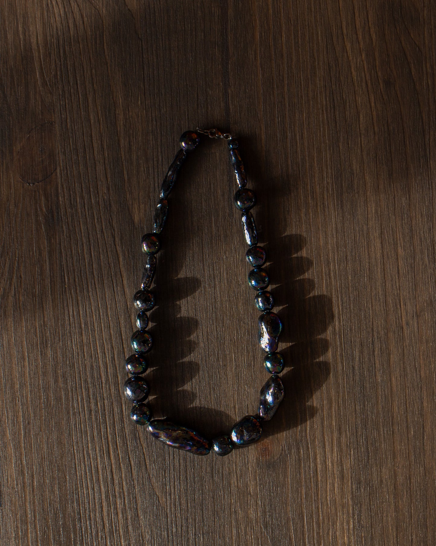 Abyss - Necklace with black handmade pearls