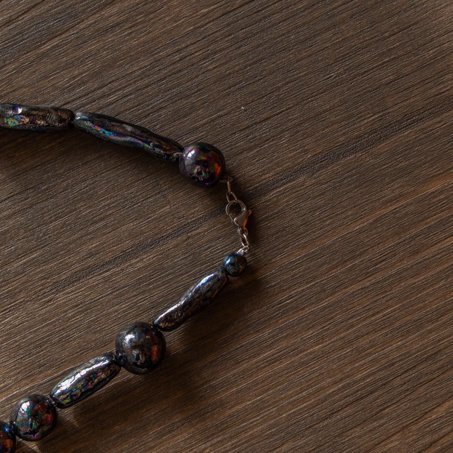 Abyss - Necklace with black handmade pearls